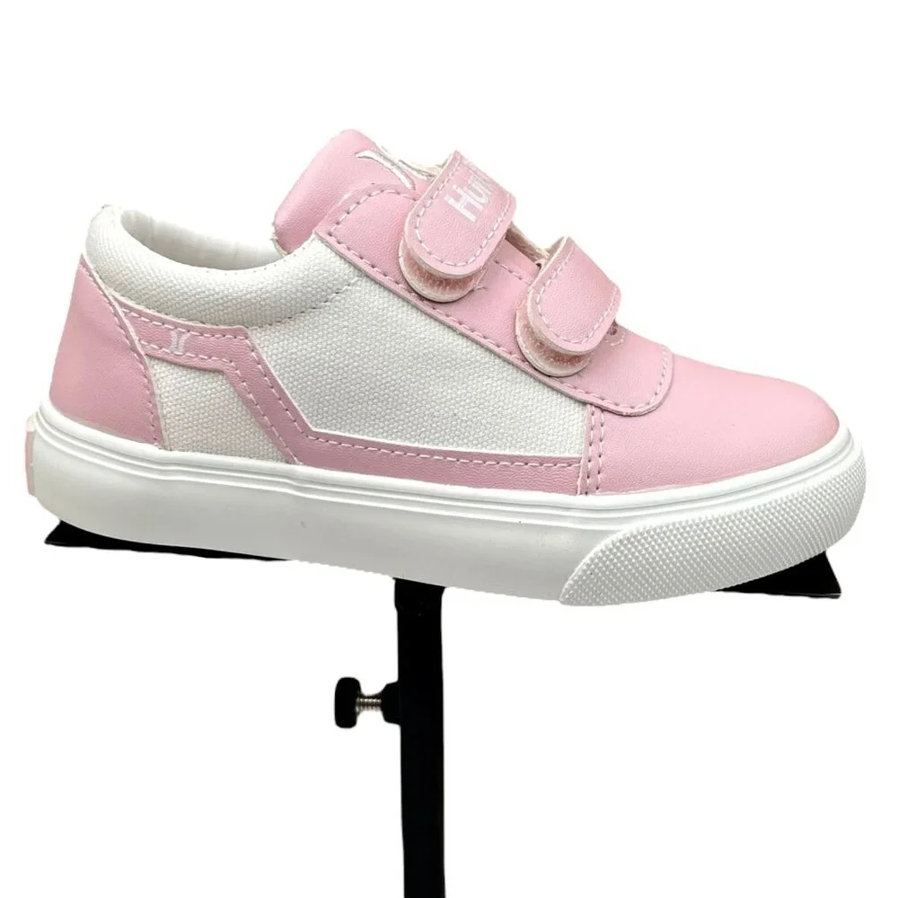 Hurley Toddler Girls Slip-on Canvas Sneakers Size 9-10 Pink-White Casual Comfort